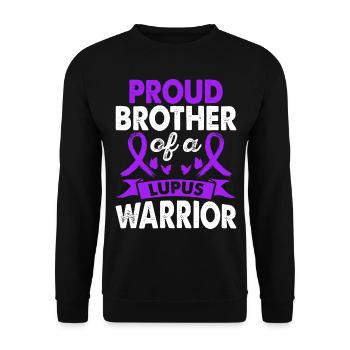 Bruder Von Lupus Warrior Awareness Month Lila - Unisex Pullover - Schwarz - Vorne - Alina (178cm) & Michal (187cm)