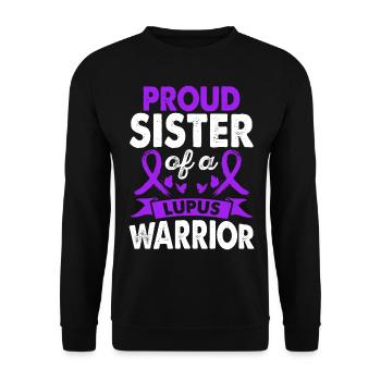Sister Of Lupus Warrior Awareness Month Lila - Unisex Sweatshirt - black - Front - Alina (178cm) & Michal (187cm)