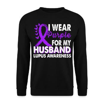 Portez du violet pour le mois de sensibilisation au lupus - Sweat-shirt Unisexe - noir - Devant - Alina (178cm) & Michal (187cm)