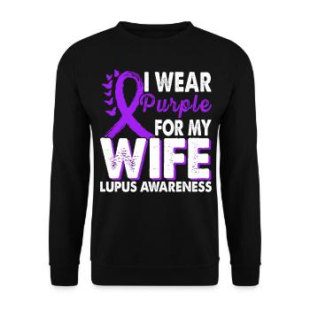 Wear purple for the support of the - Unisex Sweatshirt - black - Front - Alina (178cm) & Michal (187cm)