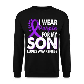 Wear purple to support the - Unisex Sweatshirt - black - Front - Alina (178cm) & Michal (187cm)