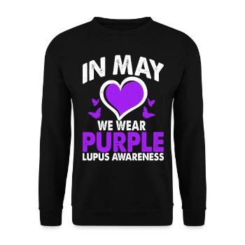 Im Mai Tragen Wir Den Lila Lupus Awareness Month - Unisex Pullover - Schwarz - Vorne - Alina (178cm) & Michal (187cm)
