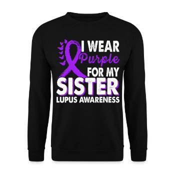 Portez du violet pour la sensibilisation à la soeur lupus - Sweat-shirt Unisexe - noir - Devant - Alina (178cm) & Michal (187cm)