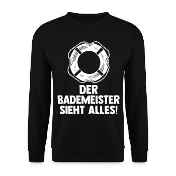 Rettungsschwimmer Bademeister - Unisex Pullover - Schwarz - Vorne - Alina (178cm) & Michal (187cm)