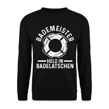Rettungsschwimmer Bademeister - Unisex Pullover - Schwarz - Vorne - Alina (178cm) & Michal (187cm)
