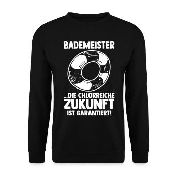 Rettungsschwimmer Bademeister - Unisex Pullover - Schwarz - Vorne - Alina (178cm) & Michal (187cm)