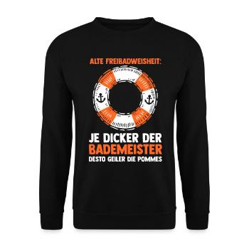 Rettungsschwimmer Bademeister - Unisex Pullover - Schwarz - Vorne - Alina (178cm) & Michal (187cm)