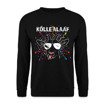 Kölle Alaaf Kölsch Karneval Fasching Konfetti Köln - Unisex Pullover - Schwarz - Vorne - Alina (178cm) & Michal (187cm)