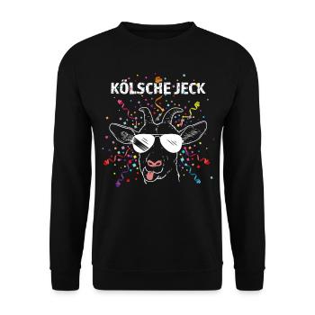 Kölsche Jeck Karneval Fasching Konfetti Colonia - Unisex Pullover - Schwarz - Vorne - Alina (178cm) & Michal (187cm)