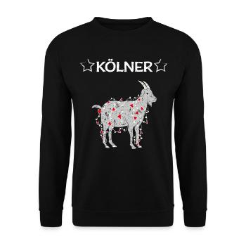 Echter Kölner Köln Colonia Fußballfan Karnevalfan - Unisex Pullover - Schwarz - Vorne - Alina (178cm) & Michal (187cm)