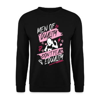 Feminist Men Of Quality Don't Fear - Unisex Sweatshirt - black - Front - Alina (178cm) & Michal (187cm)
