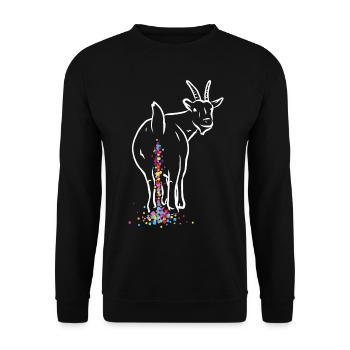 Confettis Carnaval Carnaval Chèvre Remplacement de costume - Sweat-shirt Unisexe - noir - Devant - Alina (178cm) & Michal (187cm)