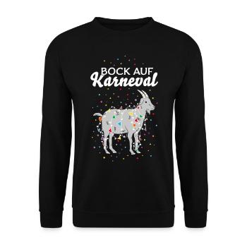 Karneval Fasching Konfetti Fastelovend Geißbock - Unisex Pullover - Schwarz - Vorne - Alina (178cm) & Michal (187cm)