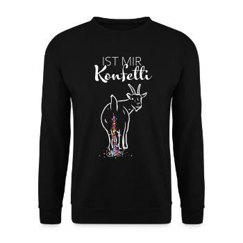 Karneval Fasching Fasnacht Konfetti Weiberfasnacht - Unisex Pullover - Schwarz - Vorne - Alina (178cm) & Michal (187cm)