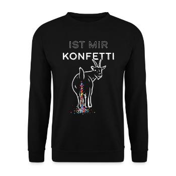 Konfetti Karneval Weiberfasnacht 5. Jahreszeit - Unisex Pullover - Schwarz - Vorne - Alina (178cm) & Michal (187cm)
