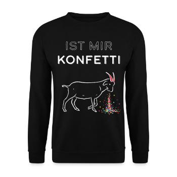 Konfetti Karneval Fasching Geißbock Kostümersatz - Unisex Pullover - Schwarz - Vorne - Alina (178cm) & Michal (187cm)