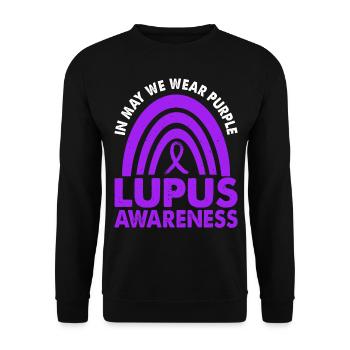 In May, we carry Purple Lupus Awareness Month - Unisex Sweatshirt - black - Front - Alina (178cm) & Michal (187cm)