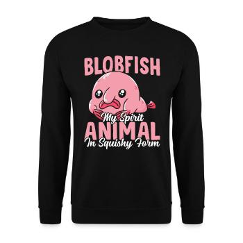 blobfisch kleidung für kinder Spirit Animal - Unisex Pullover - Schwarz - Vorne - Alina (178cm) & Michal (187cm)