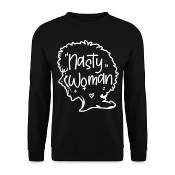 Feminist Nasty Woman - Unisex Sweatshirt - black - Front - Alina (178cm) & Michal (187cm)