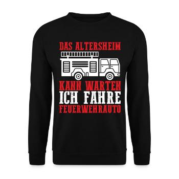 Feuerwehrmann Feuerwehr - Unisex Pullover - Schwarz - Vorne - Alina (178cm) & Michal (187cm)