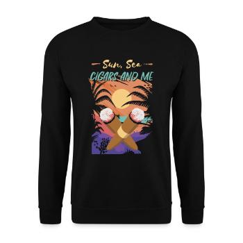 Zigarre Rauchen Zigarren Raucher - Unisex Pullover - Schwarz - Vorne - Alina (178cm) & Michal (187cm)