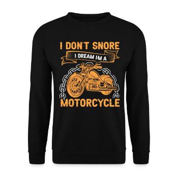 Je ne ronfle pas Je rêve que je suis un motard moto - Sweat-shirt Unisexe - noir - Devant - Alina (178cm) & Michal (187cm)