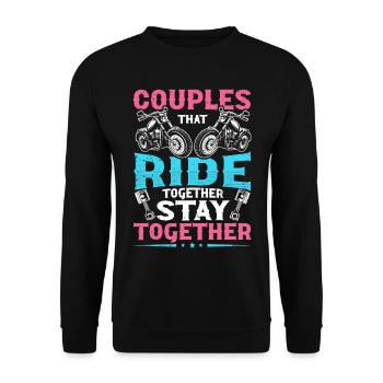 Couples That Ride Together Stay Together Biker - Unisex Pullover - Schwarz - Vorne - Alina (178cm) & Michal (187cm)