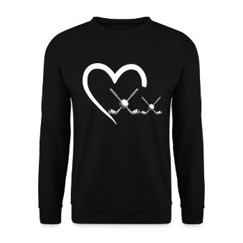 Golfing Heart Golfer Golf Player Golfer Heart - Unisex Pullover - Schwarz - Vorne - Alina (178cm) & Michal (187cm)