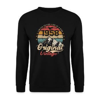 Original Vintage 1958 limited edition 1958 - Unisex Sweatshirt - black - Front - Alina (178cm) & Michal (187cm)