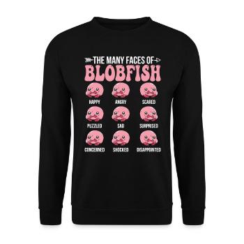 Viele Gesichter Von Blobfish-besitzern Blobfishes - Unisex Pullover - Schwarz - Vorne - Alina (178cm) & Michal (187cm)