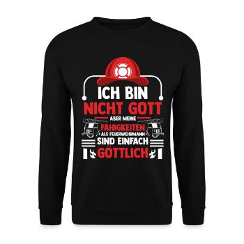 Feuerwehrmann Feuerwehr - Unisex Pullover - Schwarz - Vorne - Alina (178cm) & Michal (187cm)