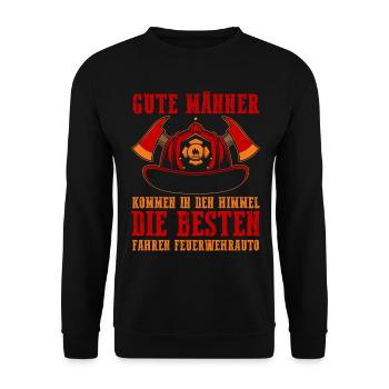 Feuerwehrmann Feuerwehr - Unisex Pullover - Schwarz - Vorne - Alina (178cm) & Michal (187cm)
