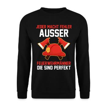 Feuerwehrmann Feuerwehr - Unisex Pullover - Schwarz - Vorne - Alina (178cm) & Michal (187cm)