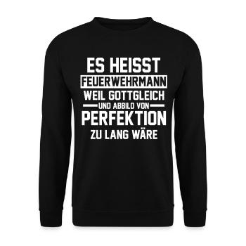 Feuerwehrmann Feuerwehr - Unisex Pullover - Schwarz - Vorne - Alina (178cm) & Michal (187cm)