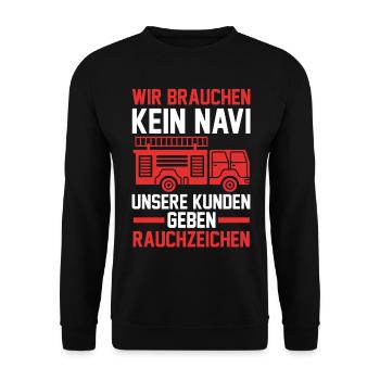 Feuerwehrmann Feuerwehr - Unisex Pullover - Schwarz - Vorne - Alina (178cm) & Michal (187cm)