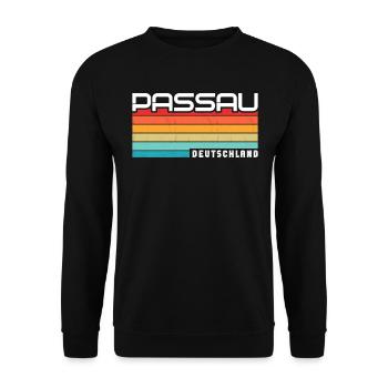 Passauerin Passauer Passau - Unisex Sweatshirt - black - Front - Alina (178cm) & Michal (187cm)