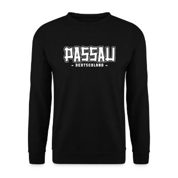 Passauerin Passauer Passau - Unisex Sweatshirt - black - Front - Alina (178cm) & Michal (187cm)