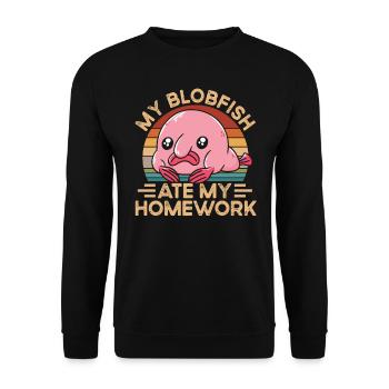 Blobfish a mangé mes devoirs - Sweat-shirt Unisexe - noir - Devant - Alina (178cm) & Michal (187cm)