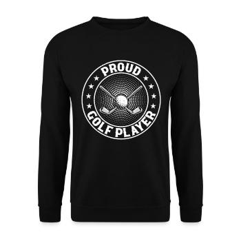 Proud Golf Player - Golf Player Golfing Golfer - Unisex Pullover - Schwarz - Vorne - Alina (178cm) & Michal (187cm)