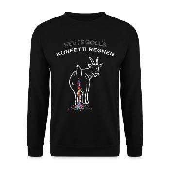 Konfetti Regnen Karneval Fastelovend Närrisch Jeck - Unisex Pullover - Schwarz - Vorne - Alina (178cm) & Michal (187cm)