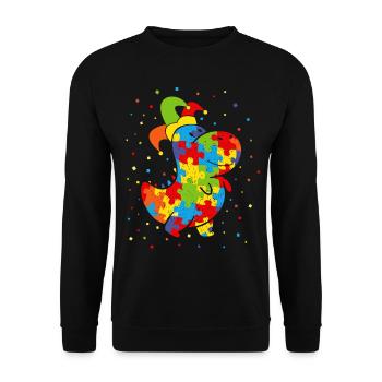 Carnaval Carnaval Carnaval Confettis Dino T-Rex - Sweat-shirt Unisexe - noir - Devant - Alina (178cm) & Michal (187cm)