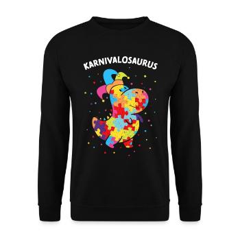 Carnival Confetti Tyrannosaurus Rex Costume Replacement - Unisex Sweatshirt - black - Front - Alina (178cm) & Michal (187cm)