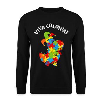Viva Colonia Carnival Carnival Confetti Dino - Unisex Sweatshirt - black - Front - Alina (178cm) & Michal (187cm)