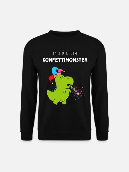 Karneval Fasching Konfetti Drache Konfettimonster - Unisex Pullover - Schwarz