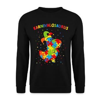 Carnival Carnival Carnival Confetti Tyrannosaurus - Unisex Sweatshirt - black - Front - Alina (178cm) & Michal (187cm)