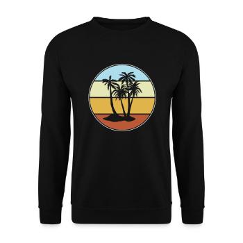 Palm Rétro - Sweat-shirt Unisexe - noir - Devant - Alina (178cm) & Michal (187cm)