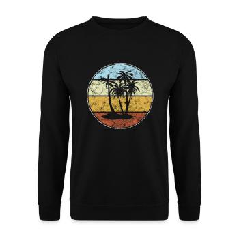 Palm Rétro - Sweat-shirt Unisexe - noir - Devant - Alina (178cm) & Michal (187cm)