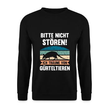 Gürteltier - Unisex Pullover - Schwarz - Vorne - Alina (178cm) & Michal (187cm)