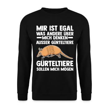 Gürteltier - Unisex Pullover - Schwarz - Vorne - Alina (178cm) & Michal (187cm)