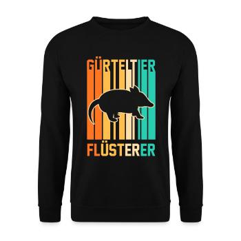 Gürteltier - Unisex Pullover - Schwarz - Vorne - Alina (178cm) & Michal (187cm)